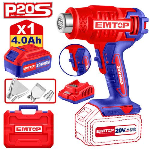 Décapeur thermique + batterie 4.0 Ah EMTOP Maroc - EHGN200215
