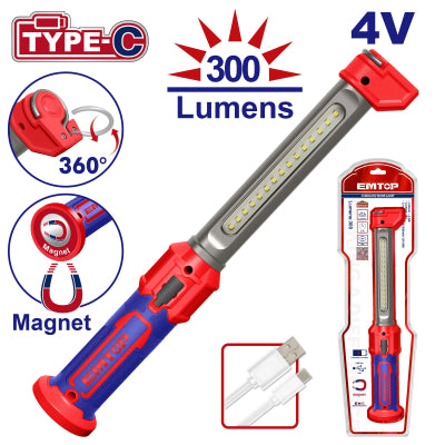 EMTOP LAMPE DE TRAVAIL SANS FIL 4V - 360LUMENS [ ELFL043006 ] - AU MAROC - ELFL043006