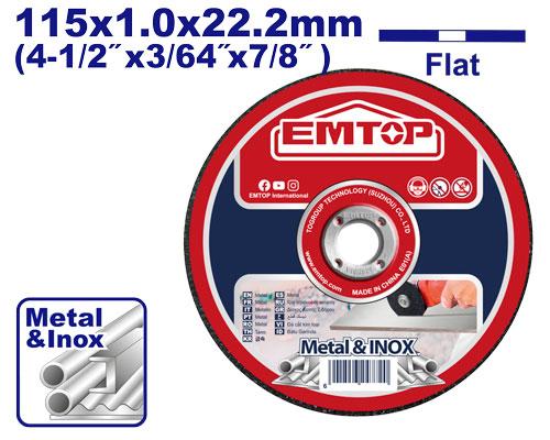 Disque à tronçonner 115x1,0 mm EMTOP Maroc - EACD101151