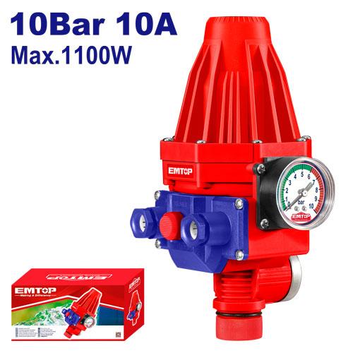 Pressostat monophasé pour pompe à eau 10bar 10 A - eapc1201 EMTOP Maroc - EAPC1201