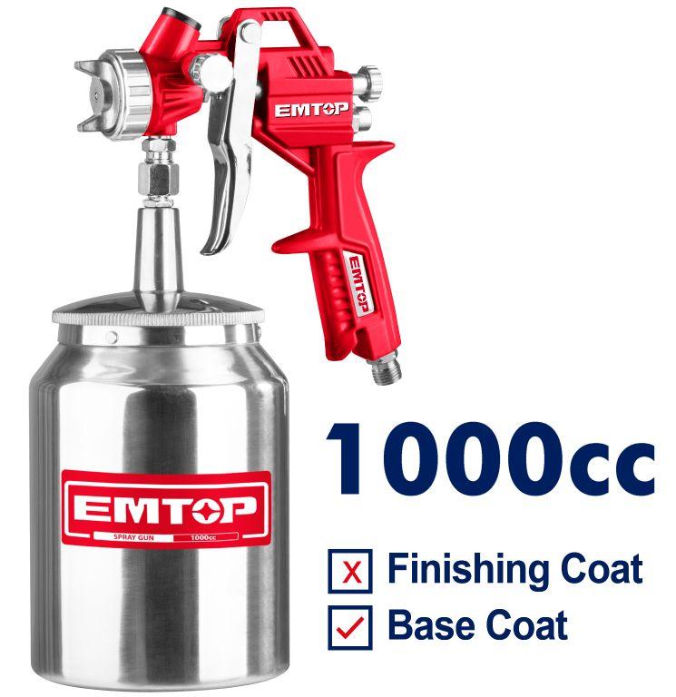 EMTOP PISTOLET À PEINTURE PNEUMATIǪUE - 1000CC [ EASG10001 ] - AU MAROC - EASG10001