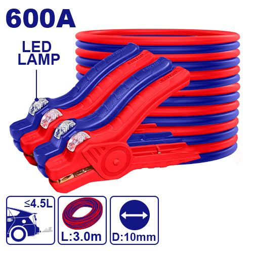 Câble de démarrage 600 A x 3,0m avec lampe LED EMTOP Maroc - EBCEL0601