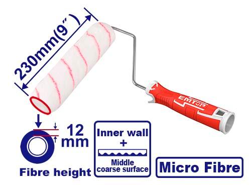 Rouleau de peinture 230mm - fibres 12 mm EMTOP Maroc - ECBH042301