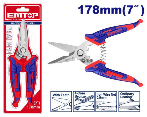 Ciseaux d'électricien - 178mm EMTOP Maroc - ECCT018701