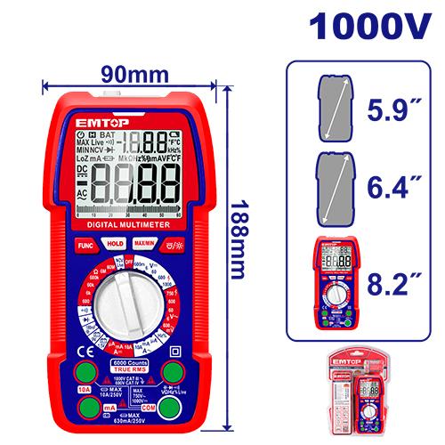 Multimètre digital 1000 V EMTOP Maroc - EDMR5310002