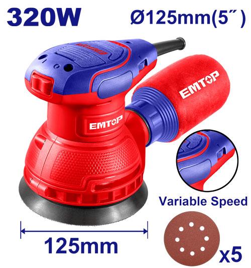 Ponceuse rotative 320 W - 125mm EMTOP Maroc - EFSR23206