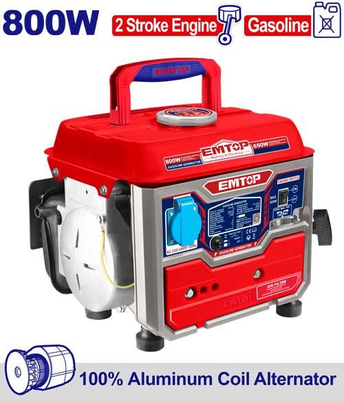 Groupe éléctrogène 800 W - essence EMTOP Maroc - EGGRR0821