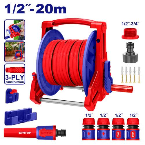 Kit enrouleur pour tuyau d’arrosage EMTOP Maroc - EHHR20124