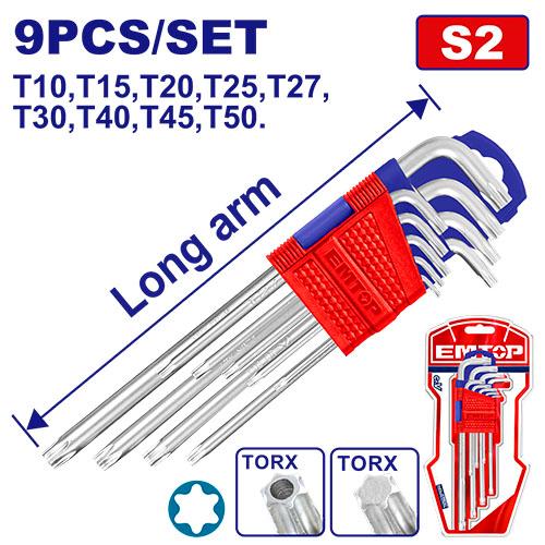 Jeu de 9 clé torx long EMTOP Maroc - EHKY3091