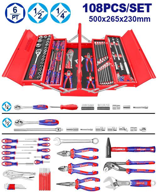 Caisse avec 108 outils EMTOP Maroc - EHTS00108
