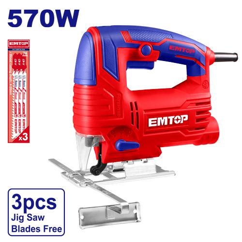 EMTOP SCIE SAUTTEUSE 65MM - 570W + 3 LAMES [ EJSW5701 ] - AU MAROC - EJSW5701