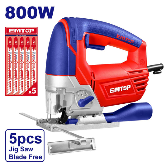 Scie sautteuse 100mm - 800 W + 5 lames EMTOP Maroc - EJSW8001