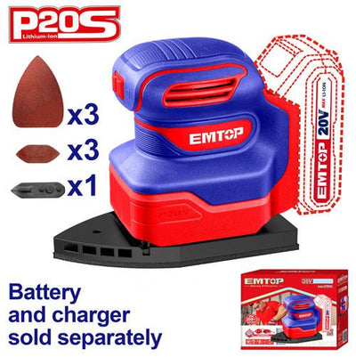 Ponceuses de détail sans fil 20 V EMTOP | ELPS2014