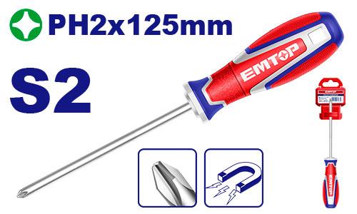 Tournevis philips 125mm EMTOP Maroc - ESDPH2125