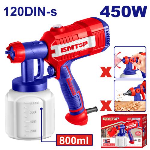 Pistolet à peinture 450 W EMTOP Maroc - ESGN35001