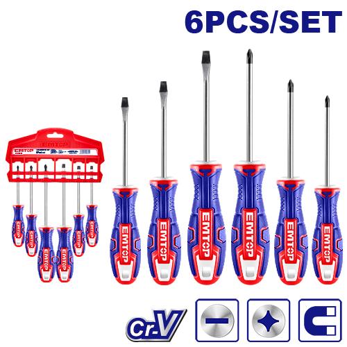 Jeu de 6 tournevis EMTOP Maroc - ESST0602