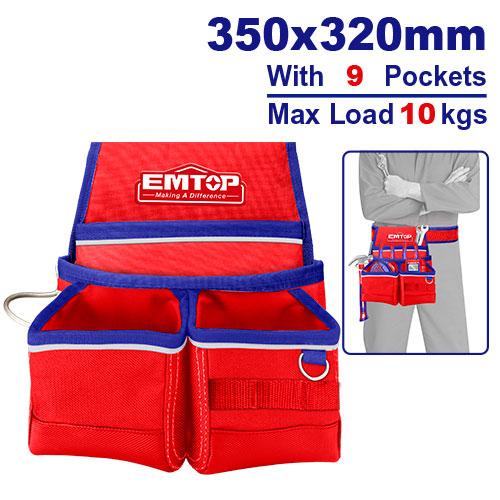 Ceinture porte- outils - 9 poches + porte marteau EMTOP Maroc - ETBG481034