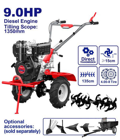 Motoculteur 9 CV - diesel EMTOP | ETLR1353