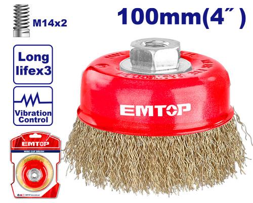 Brosse circulaire métallique 100mm EMTOP Maroc - EWCB11005
