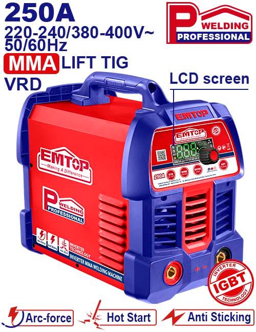 Poste à souder MMA - 250 A 220 V/380 V EMTOP Maroc - EWDEM2568